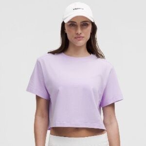 All Yours Organic Cropped Tee- Lavender Frost